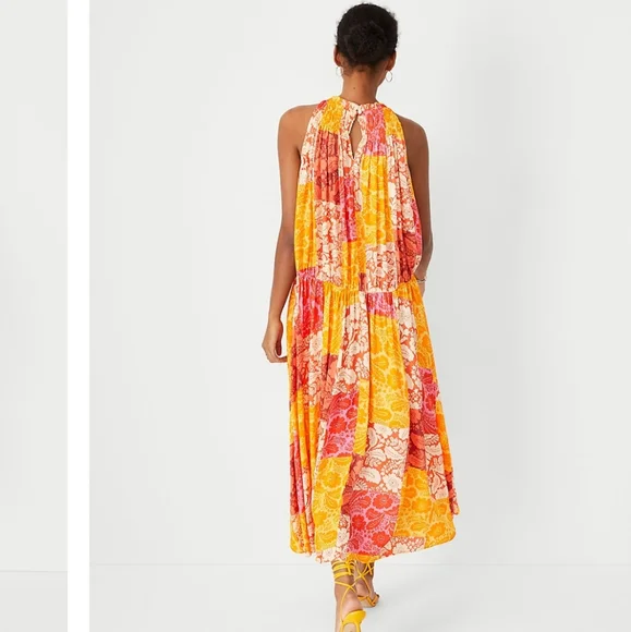 Ann Taylor Petite Patchwork Floral Maxi Dress - Picture 2 of 10